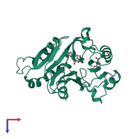 PDB entry 3py5 coloured by chain, top view.