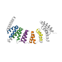 The deposited structure of PDB entry 3pz2 contains 5 copies of Pfam domain PF01239 (Protein prenyltransferase alpha subunit repeat) in Geranylgeranyl transferase type-2 subunit alpha. Showing 5 copies in chain A.