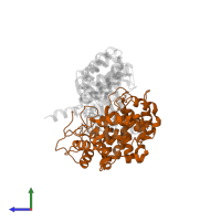 Geranylgeranyl transferase type-2 subunit beta in PDB entry 3pz2, assembly 1, side view.