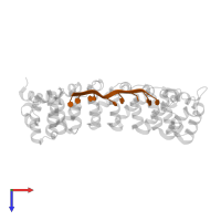 5'-R(UP*GP*UP*AP*CP*AP*UP*C)-3' in PDB entry 3q0s, assembly 1, top view.