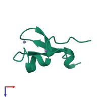 PDB entry 3q1d coloured by chain, top view.