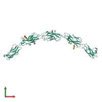 PDB entry 3q2w coloured by chain, front view.