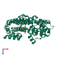 PDB entry 3q30 coloured by chain, top view.