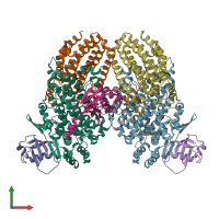 PDB entry 3q3m coloured by chain, front view.