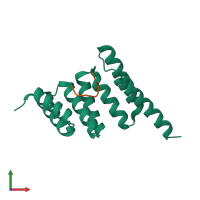 PDB entry 3q47 coloured by chain, front view.