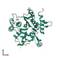 PDB entry 3q4s coloured by chain, front view.