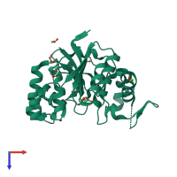 PDB entry 3q4s coloured by chain, top view.