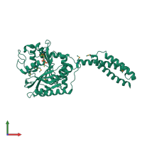 PDB entry 3q5d coloured by chain, front view.