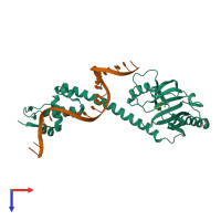 PDB entry 3q5s coloured by chain, top view.