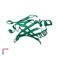 PDB entry 3q6l coloured by chain, top view.