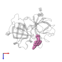 2-hydroxyethyl (4R)-4-(4-cyanophenyl)-6-methyl-2-oxo-1-[3-(trifluoromethyl)phenyl]-1,2,3,4-tetrahydropyrimidine-5-carboxylate in PDB entry 3q77, assembly 1, top view.