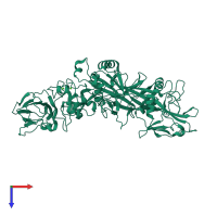 PDB entry 3q8a coloured by chain, top view.