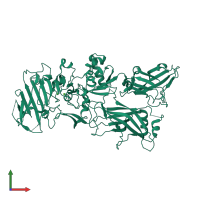 PDB entry 3q8b coloured by chain, front view.