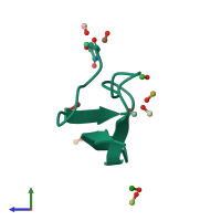 PDB entry 3q8j coloured by chain, side view.