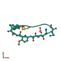 PDB entry 3q9g coloured by chain, front view.