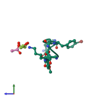 PDB entry 3q9g coloured by chain, side view.