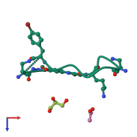 PDB entry 3q9g coloured by chain, top view.