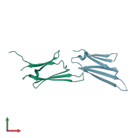 PDB entry 3q9q coloured by chain, front view.