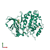 PDB entry 3q9w coloured by chain, front view.
