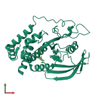 PDB entry 3qch coloured by chain, front view.