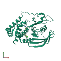 PDB entry 3qci coloured by chain, front view.