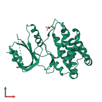 PDB entry 3qd2 coloured by chain, front view.