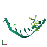 PDB entry 3qf8 coloured by chain, front view.