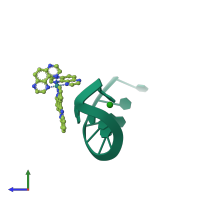 PDB entry 3qf8 coloured by chain, side view.