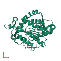 PDB entry 3qh4 coloured by chain, front view.
