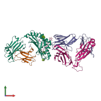 PDB entry 3qi9 coloured by chain, front view.