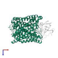 Cytochrome c oxidase subunit 1 in PDB entry 3qju, assembly 1, top view.