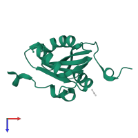 Large T antigen in PDB entry 3qk2, assembly 1, top view.