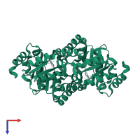 Orotidine 5'-phosphate decarboxylase in PDB entry 3qmr, assembly 1, top view.
