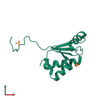 PDB entry 3qmx coloured by chain, front view.
