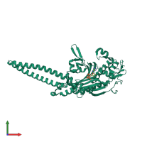 PDB entry 3qo7 coloured by chain, front view.