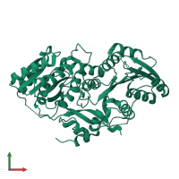 Narbonolide/10-deoxymethynolide synthase PikA2, modules 3 and 4 in PDB entry 3qp9, assembly 1, front view.