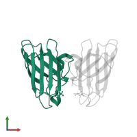 Superoxide dismutase [Cu-Zn] in PDB entry 3qqd, assembly 1, front view.