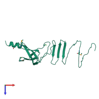 PDB entry 3qr8 coloured by chain, top view.