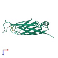 PDB entry 3qrl coloured by chain, top view.