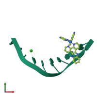 PDB entry 3qrn coloured by chain, front view.