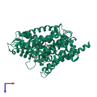 PDB entry 3qs6 coloured by chain, top view.