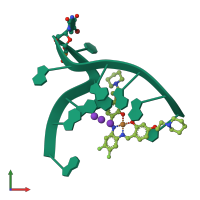 PDB entry 3qsc coloured by chain, front view.