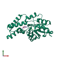 PDB entry 3quq coloured by chain, front view.