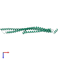 PDB entry 3qwe coloured by chain, top view.
