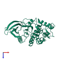 Cyclin-dependent kinase 2 in PDB entry 3qwk, assembly 1, top view.