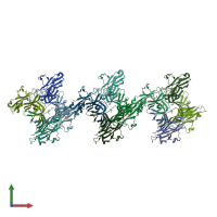 PDB entry 3qwn coloured by chain, front view.