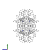 ZINC ION in PDB entry 3qy1, assembly 1, side view.