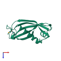 PDB entry 3qy3 coloured by chain, top view.