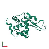 PDB entry 3qy4 coloured by chain, front view.