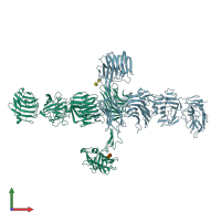 PDB entry 3r05 coloured by chain, front view.